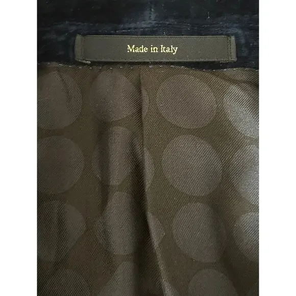 Gucci, Single breasted blazer in blue navy velour - Picture 5 of 6